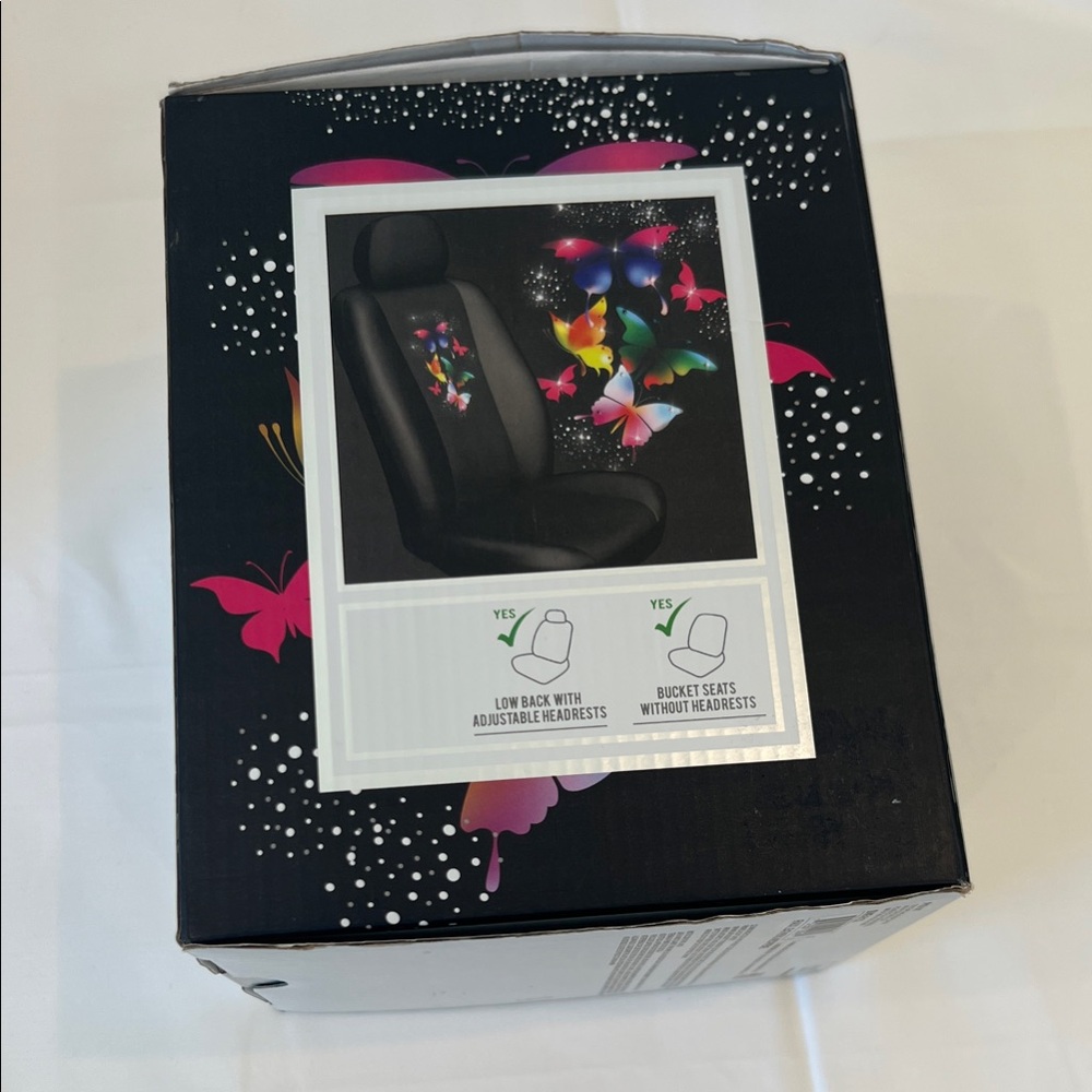 Swarovski Crystals Butterfly Car Seat Cover - Black